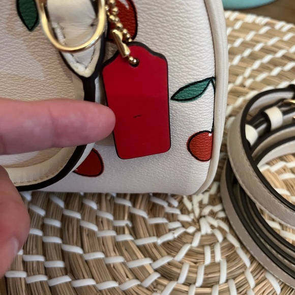 Coach Cherry Print Mini Bag in White - Picture 13 of 16